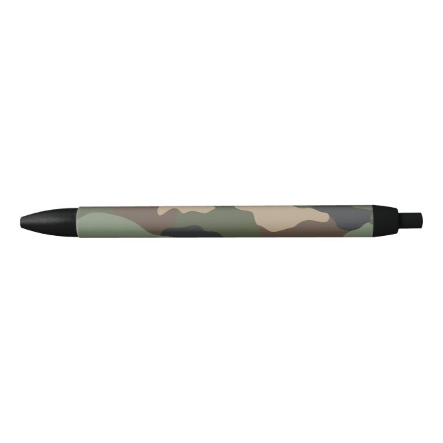 Bolígrafo De Tinta Negra Camuflar Woodland Camo Ejército Khaki Tan Negro (Anverso)