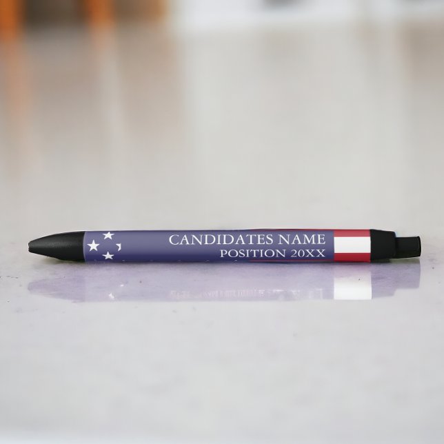 Bolígrafo De Tinta Negra Candidato a las elecciones personalizado (Candidate for election personalized black ink pens from Ricaso. American election merchandise )