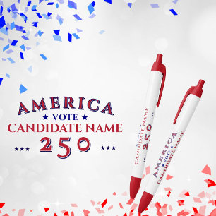 Bolígrafo De Tinta Negra Candidato de Campaña Electoral Política América 25
