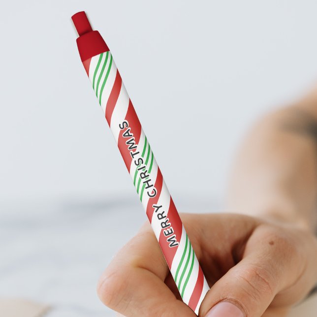 Bolígrafo De Tinta Negra Candy Cane Peppermint Stripe Christmas Red & Green (Candy Cane Peppermint Stripe Christmas Red & Green Pen
)