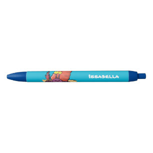 Bolígrafo De Tinta Negra Cangrejo ermitaño gracioso personalizado morado