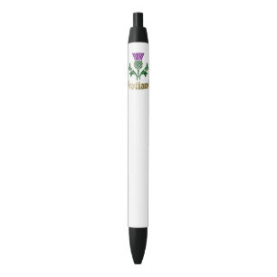 Bolígrafo De Tinta Negra Cardo escocés del emblema