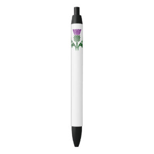 Bolígrafo De Tinta Negra Cardo escocés del emblema