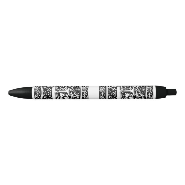 Bolígrafo De Tinta Negra Carta E Monograma medieval Art Nouveau (Anverso)