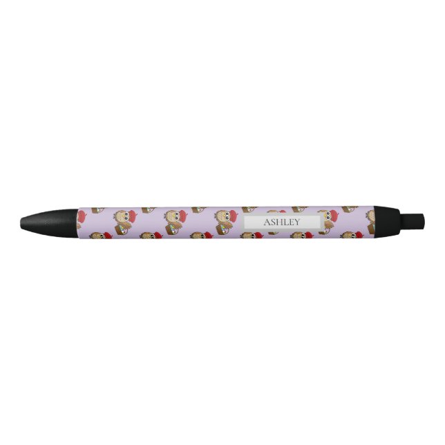 Bolígrafo De Tinta Negra Caza divertida de huevos de búho de Pascua (Anverso)