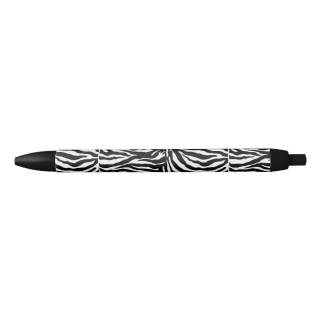 Bolígrafo De Tinta Negra Cebra blanco y negro modelada (Anverso)