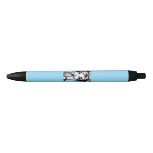 Bolígrafo De Tinta Negra Chica de Navidades Adorables con Pout - Idea de re