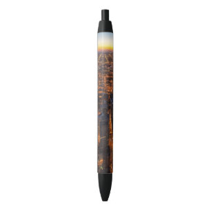 Bolígrafo De Tinta Negra Chicago céntrica en la puesta del sol