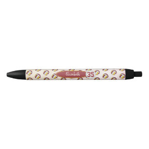 Bolígrafo De Tinta Negra chicas personalizados llaman maroon gold volleybal