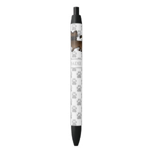 Bolígrafo De Tinta Negra Chihuahua Cartoon Perro de Pelaje Largo Atigrado &