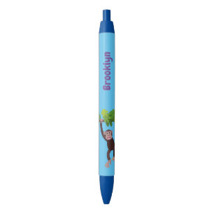 Bolígrafo De Tinta Negra Chimpancé lindo en personalizado colgante de la ju