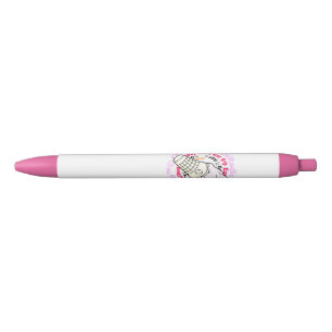Bolígrafo De Tinta Negra ChiRadio LLC ™ IceCream LOGO PEN rosa