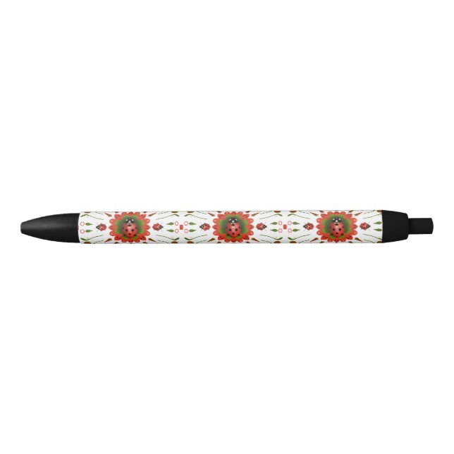 Bolígrafo De Tinta Negra Christmas Ladybug Red Green and White (Anverso)