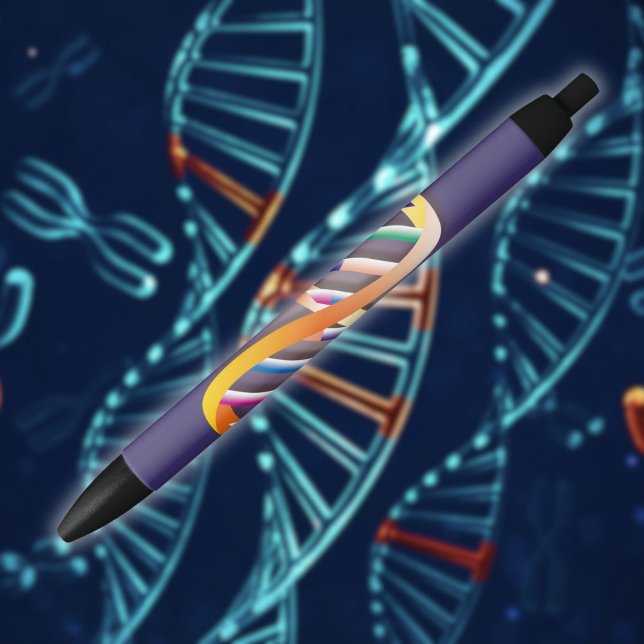 Bolígrafo De Tinta Negra Ciencia destacada del ADN (DNA Helix Cool Modern Science Pen)