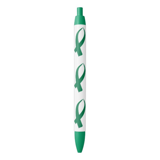 Bolígrafo De Tinta Negra Cinta de Concientización (Verde) (Frente vertical)