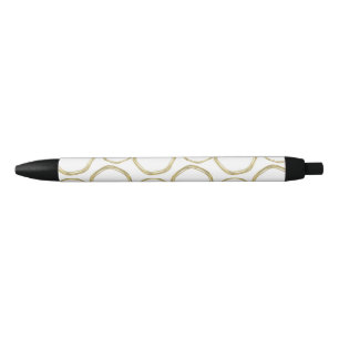 Bolígrafo De Tinta Negra Círculos dorados y glam chic moderno y trendy
