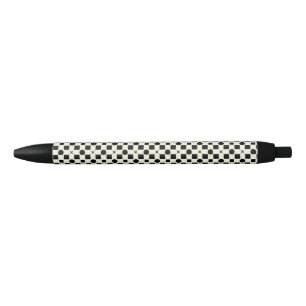 Bolígrafo De Tinta Negra Círculos geométricos negros blancos Patrón minimal