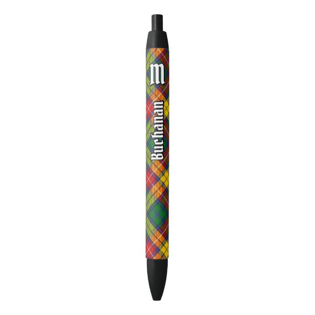 Bolígrafo De Tinta Negra Clan Buchanan Tartan (Frente vertical)