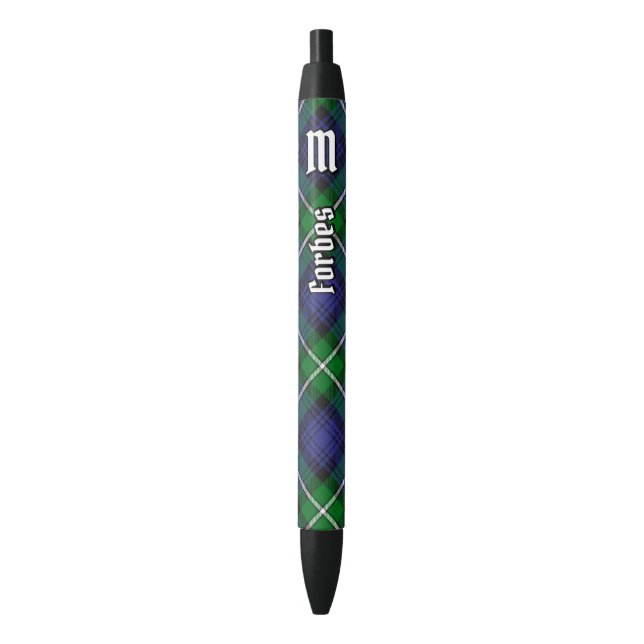 Bolígrafo De Tinta Negra Clan Forbes Tartan (Frente vertical)