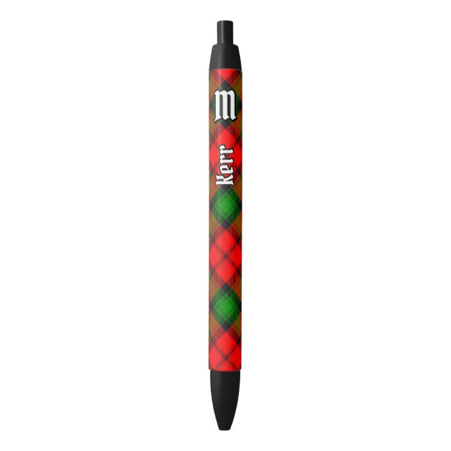 Bolígrafo De Tinta Negra Clan Kerr Tartan (Frente vertical)
