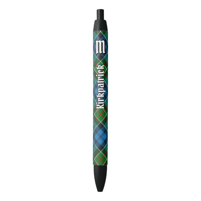 Bolígrafo De Tinta Negra Clan Kirkpatrick Tartan (Frente vertical)