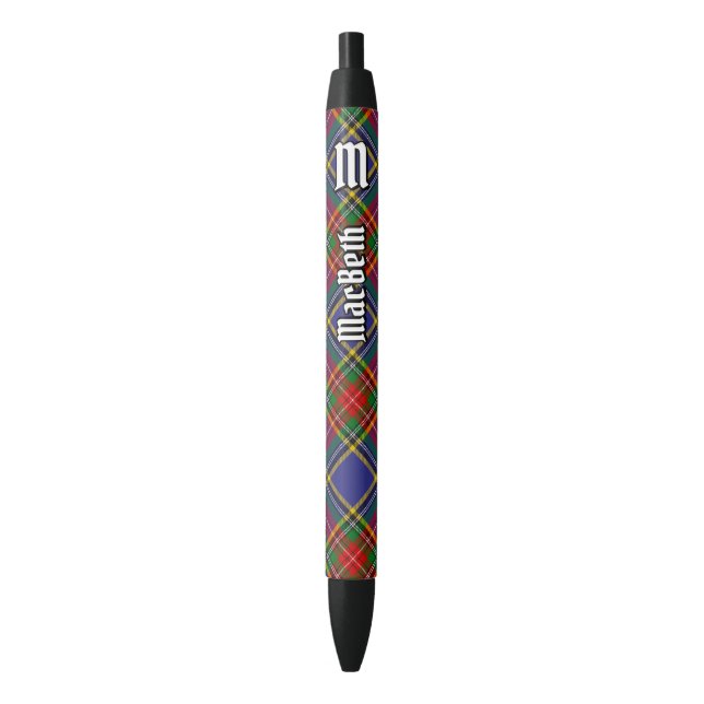 Bolígrafo De Tinta Negra Clan MacBeth Tartan Ink Pen (Frente vertical)