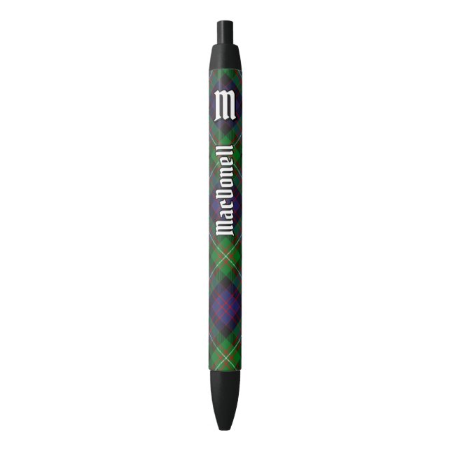 Bolígrafo De Tinta Negra Clan MacDonell of Glengarry Tartan (Frente vertical)