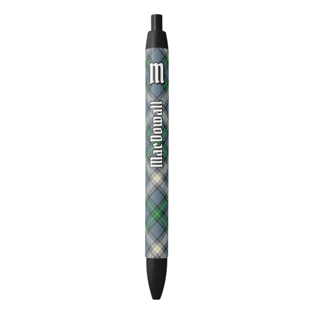 Bolígrafo De Tinta Negra Clan MacDowall Tartan (Frente vertical)