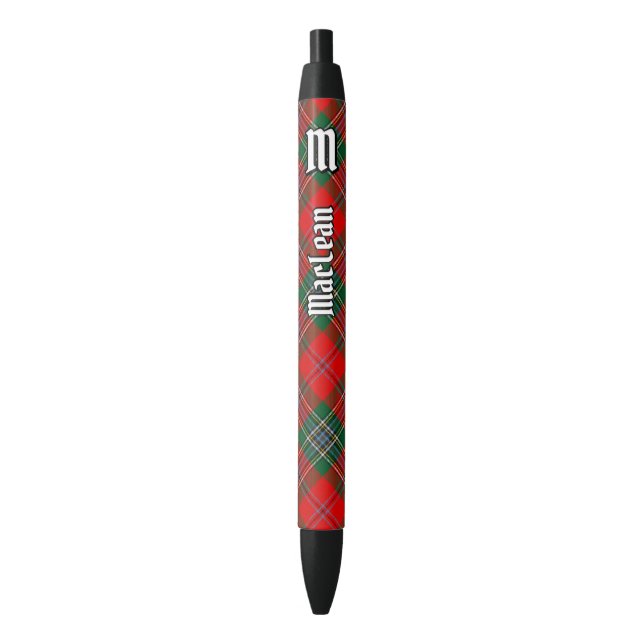 Bolígrafo De Tinta Negra Clan MacLean Tartan (Frente vertical)