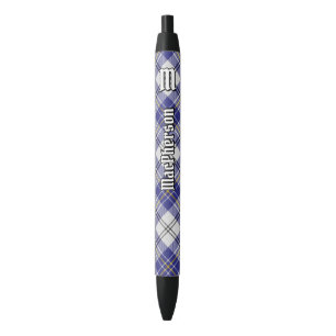 Bolígrafo De Tinta Negra Clan MacPherson Blue Dress Tartan Ink Pen