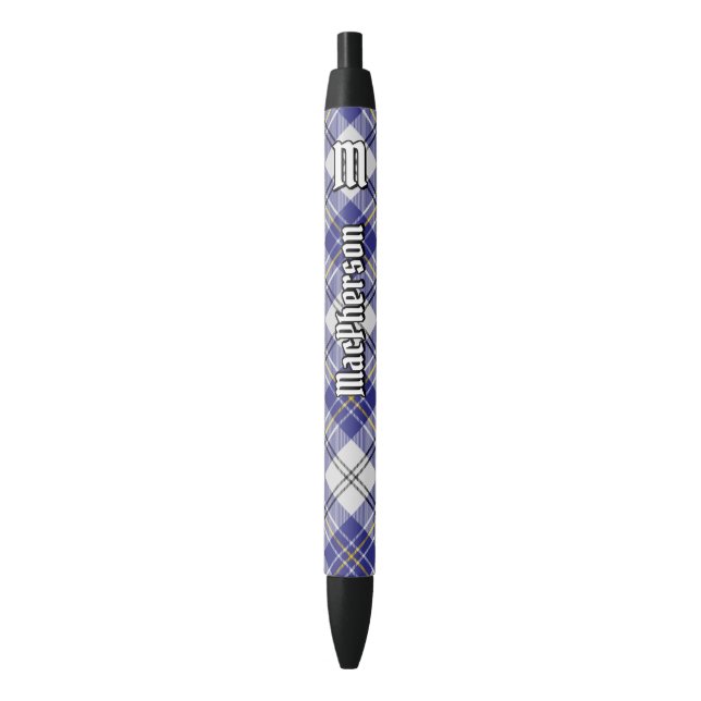 Bolígrafo De Tinta Negra Clan MacPherson Blue Dress Tartan Ink Pen (Frente vertical)