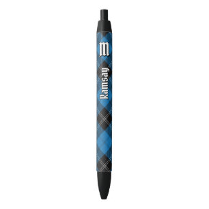 Bolígrafo De Tinta Negra Clan Ramsay Blue Hunting Tartán