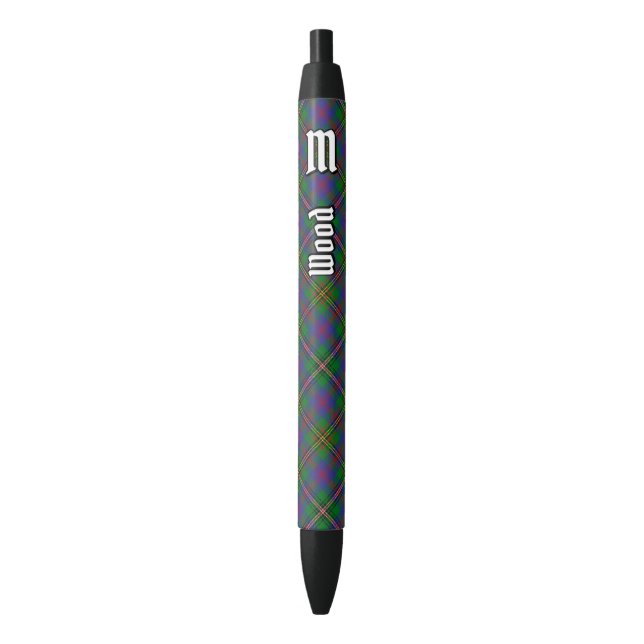 Bolígrafo De Tinta Negra Clan Wood Tartan (Frente vertical)