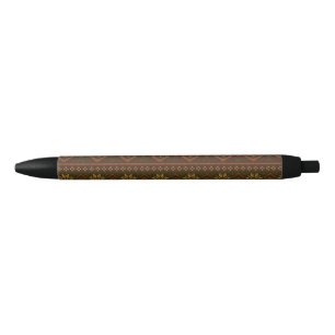 Bolígrafo De Tinta Negra Clásico patrón de trabajo de color/isla justa de o