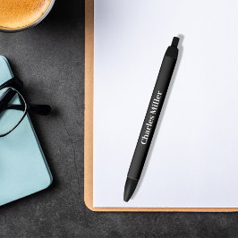 Bolígrafo De Tinta Negra Clásico simple de nombre negro