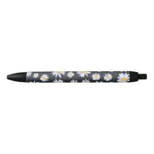 Bolígrafo De Tinta Negra Clásico White Daisy Flowers Botánico