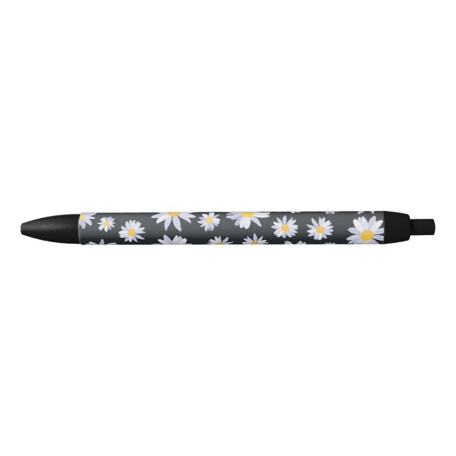 Bolígrafo De Tinta Negra Clásico White Daisy Flowers Botánico (Anverso)
