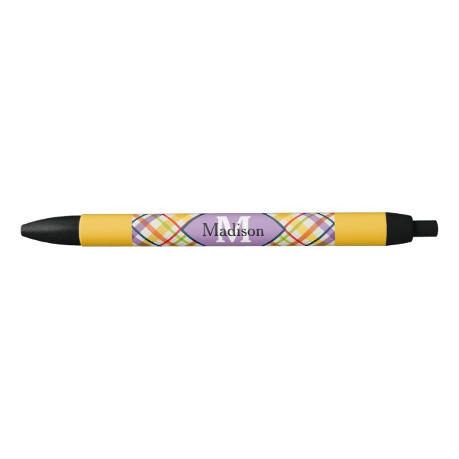 Bolígrafo De Tinta Negra Colección brillante Monograma Purple Pen Set (Anverso)