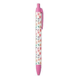 Bolígrafo De Tinta Negra Colección Peras Doradas Rosa