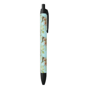 Bolígrafo De Tinta Negra Colibrí Hummingbird Hoja Verde Vibraciones de Prim