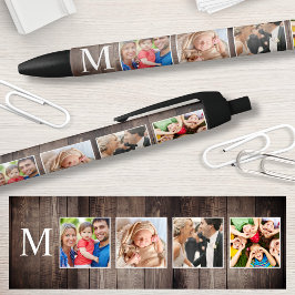 Bolígrafo De Tinta Negra Collage de fotos personalizado Familia Rustic Farm
