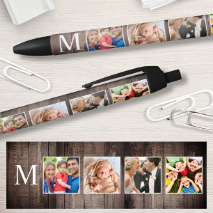Bolígrafo De Tinta Negra Collage de fotos personalizado Familia Rustic Farm