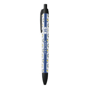 Bolígrafo De Tinta Negra colores del equipo azul dorado nombre jugador vole