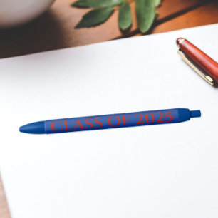 Bolígrafo De Tinta Negra Colores escolares azul real y rojo Año de clase