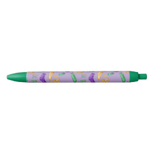 Bolígrafo De Tinta Negra Colorido Mardi Gras con estampado