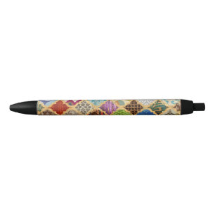 Bolígrafo De Tinta Negra Colorido marroquí Guay patrón moderno Boho