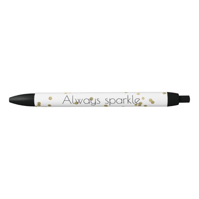 Bolígrafo De Tinta Negra Confeti del oro de la chispa (Anverso)