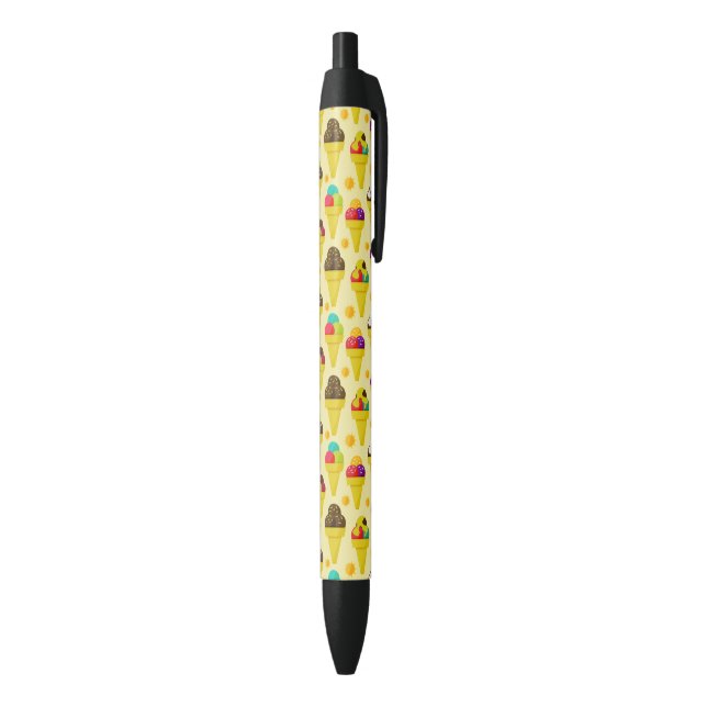 Bolígrafo De Tinta Negra Conos de helado coloridos del dibujo animado (Parte inferior (Vertical))