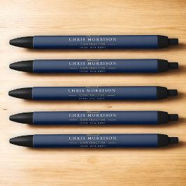 Bolígrafo De Tinta Negra Construcción de Edificios Navy Azul Oro