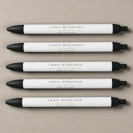Bolígrafo De Tinta Negra Construcción de Edificios Oro Blanco
